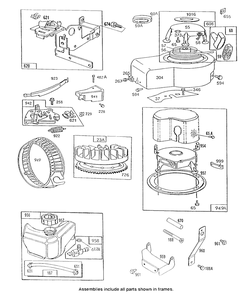 Blower Hsg,flywheel,rewinds Diagram and Parts List for 130702-7002-XX  Briggs and Stratton Engine